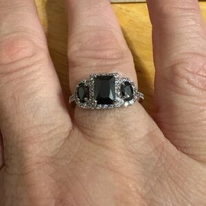 Elegant Black and Silver Ring